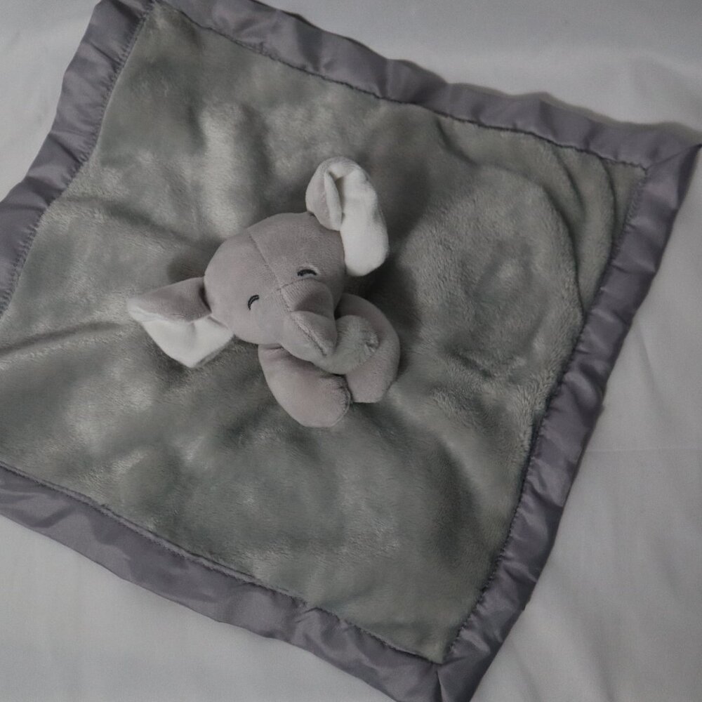Carter's Gray Elephant Lovey Satin Trim Blanket 2020 15x15
